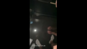 Cuckold husband allowed his wife to fuck in the booth at the swinger party