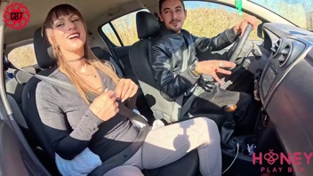 Wife sucks stranger's cock while dogging in car (honeyplaybox, roleplay, cuckold)