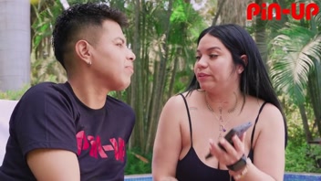Venezuelan busty babe humiliates her boyfriend while being penetrated by mandingo trainer / Pin-Up