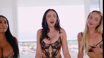 Yasmina Khan throws a surprise orgy for her friends Catherine Knight and Chloe Chevallier—ANAL AND CREAMPIE
