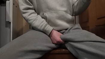 I Desperation Pee and Cum All Over Myself in Sweats, After Edging to Women Wetting Themselves