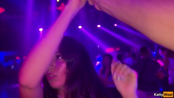 Fucked cutie in all holes in the nightclub toilet