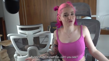 Reacting to futanari porn: giant cocks and huge tits - Emma Fiore TANTALY