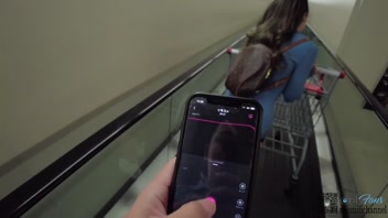 Remote vibe teasing walk! Pussy juice gushing, creampie climax💦