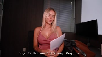 No Experience? Broke Hooters Girl Fucks Her Way To Desk Job At Interview