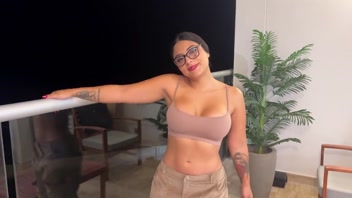 Neighbor whore wanted cock and comes to my apartment with an excuse and profit because my girlfriend is not here